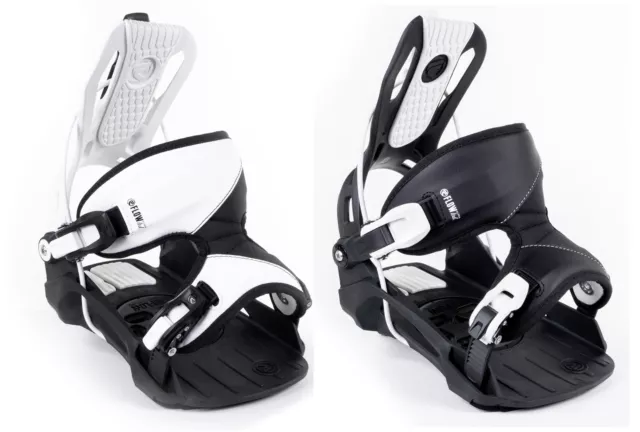 FLOW Alpha White and Black Snowboard Bindings XL NEW