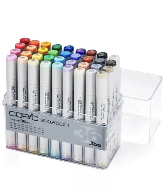 Copic Sketch Marcador BÁSICO Juego de 36 colores Marcadores de artista...