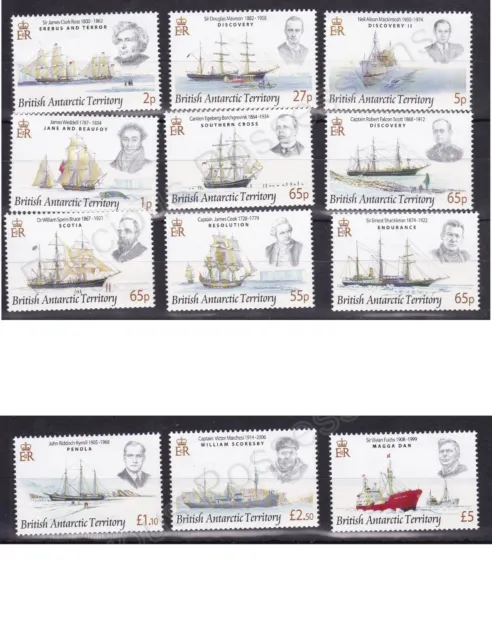 British Antarctic Territory Bat Mnh Set 2008 Explorers & Ships Sg 461-472