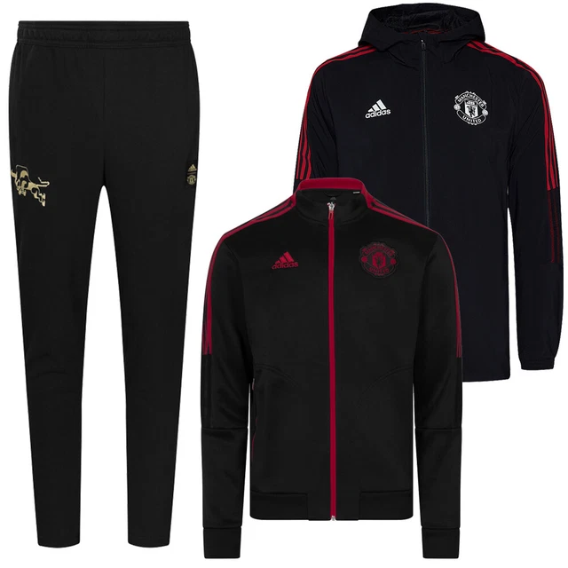 Manchester United FC adidas Herren Jacke Jogginghose Jacke schwarz neu