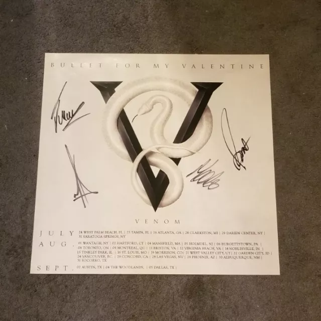 Autographed Bullet For My Valentine 2016 tour Poster