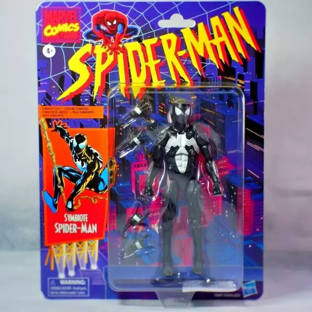 Figure Toy Spider-Man Marvel Legends Retro Series 6 inch Symbiote Black Suit