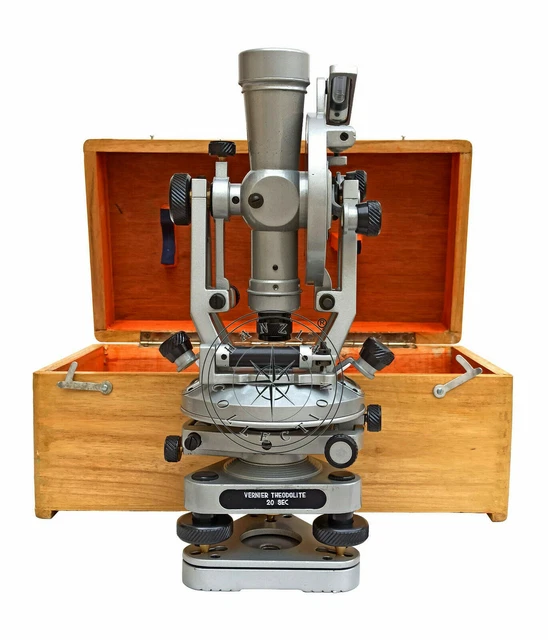 Alidade Theodolite con scatola di legno livello di transito Alidade indagine Alidade Theodolite con scatola di legno livello di transito Alidade indagine