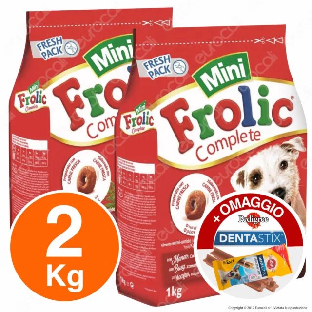 Frolic Mini Cibo Semi Umido per Cani con Manzo, Carote e Riso - 2KG