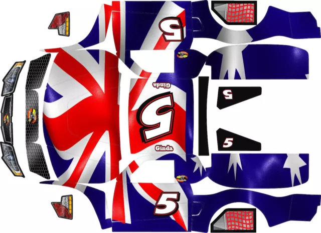 Losi 5ive T   wrap decals stickers British flag v1 team hoonage hpi baja 5t sc