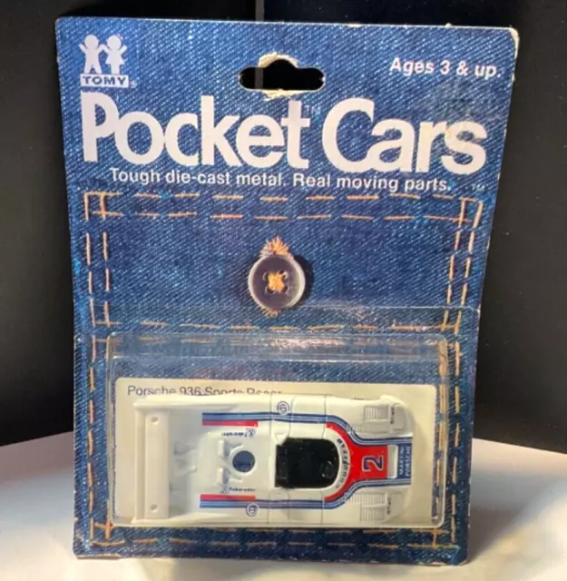 Vintage 1982 Tomy Pocket Cars Red PORSCHE 936 Sports Racer Car Diecast NOS