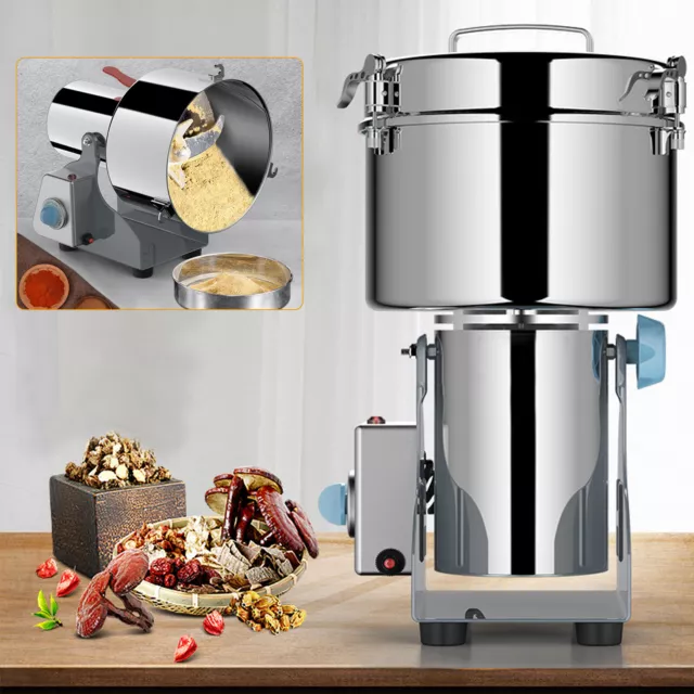Commercial Electric Powder Grinding Machine Grain Mill Spice Herb Grinder Timing