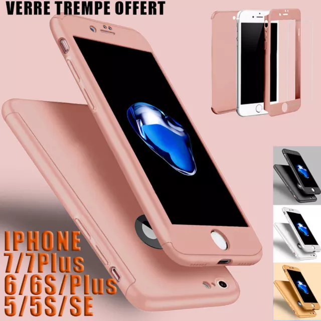 COQUE ETUI 360 pour iPhone 6 7 8 5 XR XS MAX 11 12 PRO PROTECTION VERRE TREMPE 2