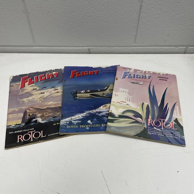 Lot Magazine VINTAGE FLIGHT PLANE Pilot Lot Magazine WW2 War Rotol Mancave ...