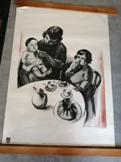 Original Deutsches Hygiene Museum Poster, Child Nutrition 1957 Year