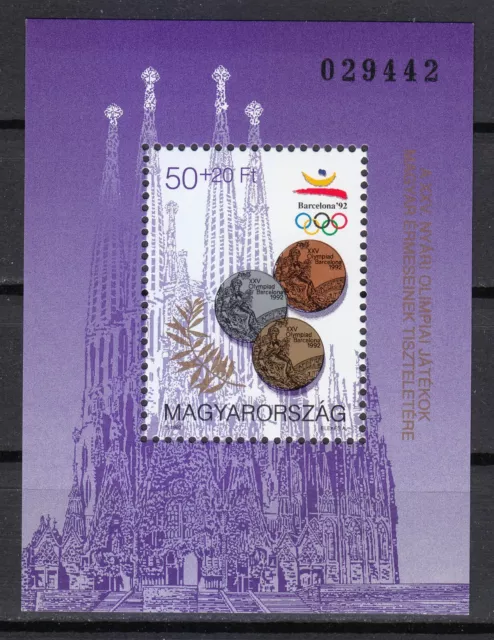 Hungary 1992 MNH Mi Block 222 Sc B349 Summer Olympics, Barcelona Cathedral **