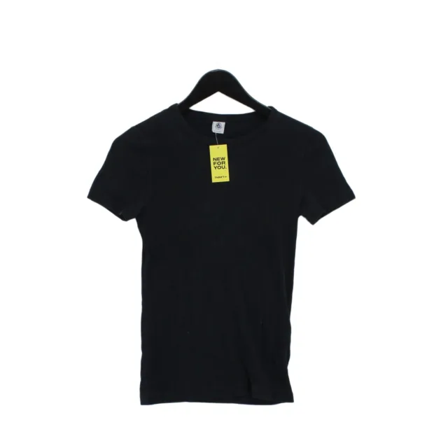 Petit Bateau Women's T-Shirt S Black 100% Other Short Sleeve Round Neck Basic