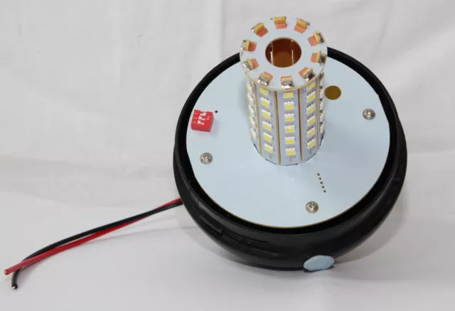 12-24V LED Beacon Amber Single Bolt Mount Rotating Flashing Safety Warning Light 3