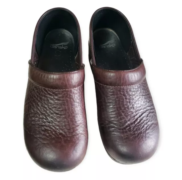 Dansko Brown Leather Slip On Clogs Womens Size 41 US 10.5