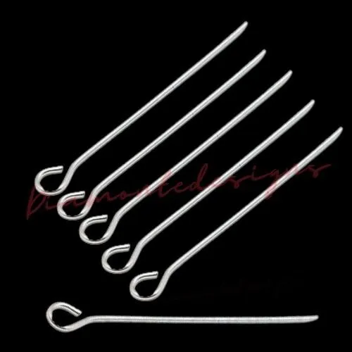 100 Pcs -  28mm Silver Plated Eye Pins Jewellery Findings Craft Beads G230