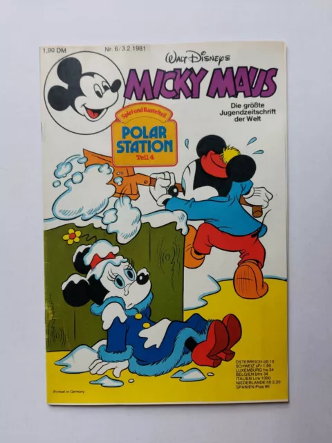 Ehapa - Micky Maus Nr. 6 / 03.02.1981 - Top Zustand / Z1 (mit Beilage)