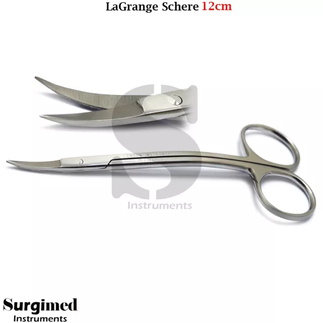 5er Set chirurgisch OP Micro Gewebe LaGrange Schere Gebogen Zahnfleisch Scissors 2