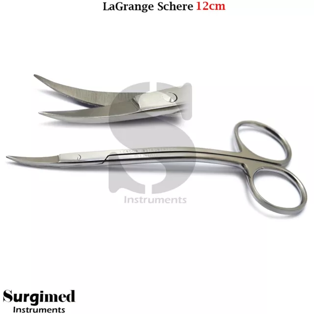 LaGrange Gewebe Schere gebogen 12cm Chirurgisch Zahnfleisch OP Naht Präparier