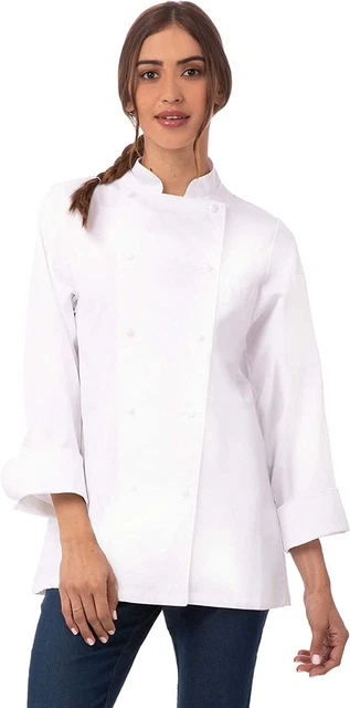 Chef Works Women's Elyse Premium Cotton Chef Coat - White - Small