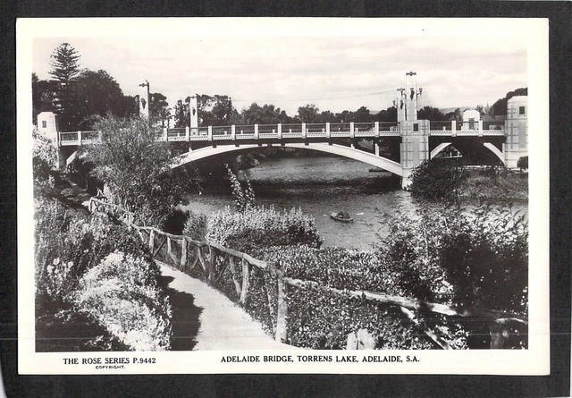 B3951 Australia SA Adelaide Bridge Torrens Lake #9442 vintage Rose Series pc