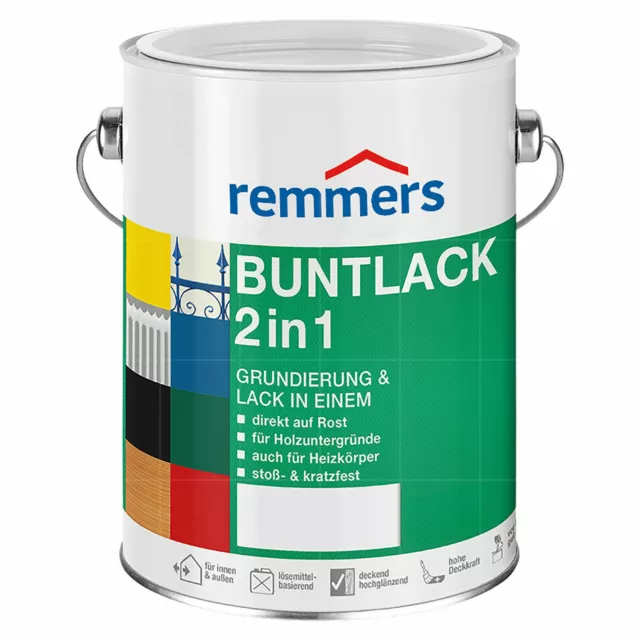 Remmers Color Paint 2in 1 2,5 L Ral 9006 Primer Rust Protection High-Gloss