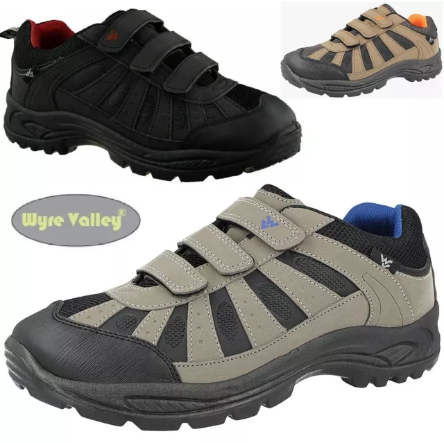 Mens Touch Fastening Hiking Boots Walking Trekking Trail Trainers New shoes Size