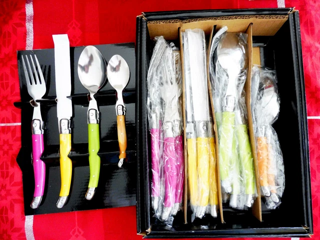 Laguiole Heritage - Ménagère 24 Pièces Multicolore Pour 6 Personnes | Set De Couverts Design ABS Et Inox