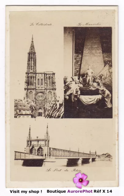 Strasbourg En 3 Clichés : Cathédrale, Pont & Mosolée, Alsace, Cdv Guillon -X14