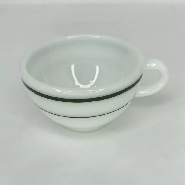 Vtg Pyrex Tableware by Corning Green Stripe Coffee Cups Restaurant Ware 701-24