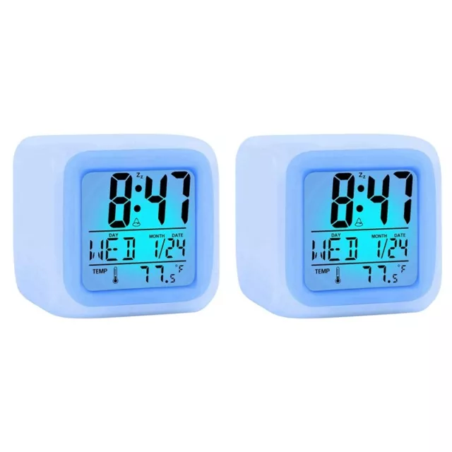 2X Reloj Despertador Digital de Viaje para Dormitorio, Niño Y Niña, Pequeño8282