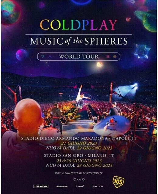 2 Biglietti PRATO Concerto Coldplay Napoli 21 Giugno 2023 - Prima data italiana