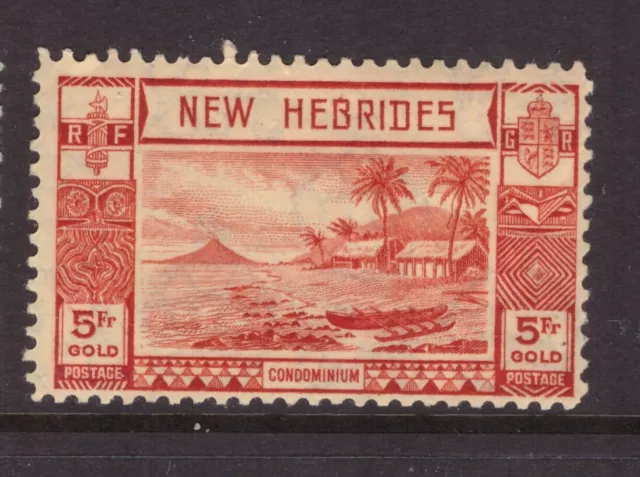 New Hebrides, King George VI  1938 5 francs SG 62 cat £70 - mint hinged
