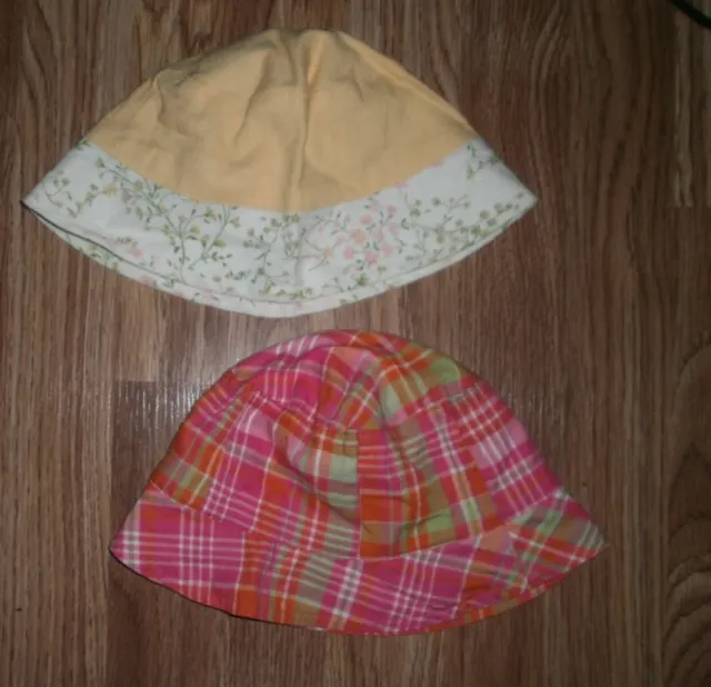 LOT of 2  WEEPLAY US POLO  sz 4  GIRLS  SUMMER BUCKETS HATS ~  Floral  Plaid