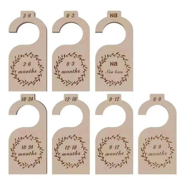 Juego de 7 divisores de tamaño de armario de madera para bebé divisores de tamaño de armario para bebé ropa de bebé