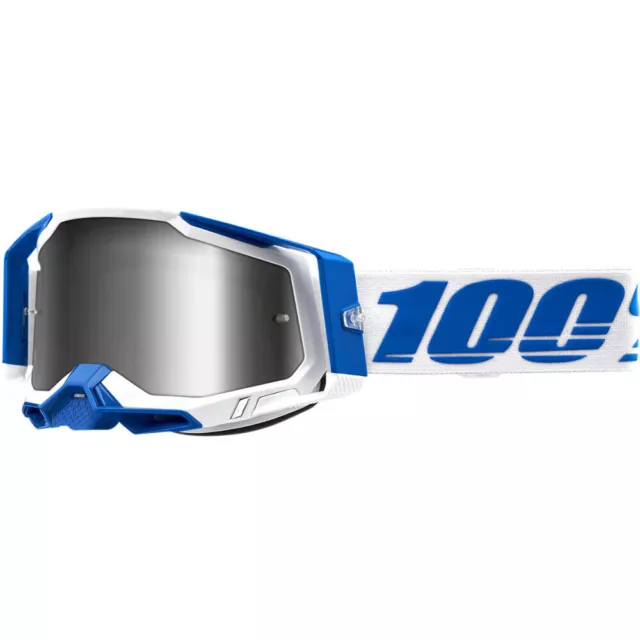 100% Racecraft 2 Goggles Isola Mirror Silver & Clear Lens Motocross Mx Cheap New