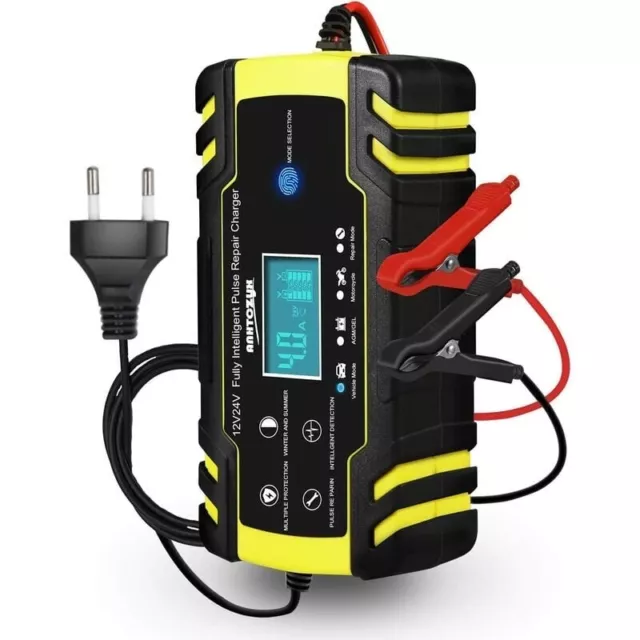 Chargeur Batterie Automatique Intelligent Voiture Moto Auto 12V 24V 150AH 8A