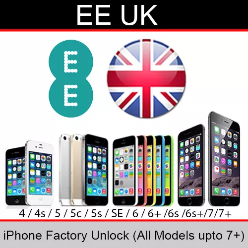 EE UK iPhone Factory Unlock Service (All Models up to 7 Plus)