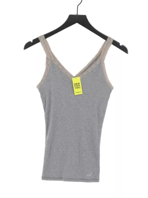 Hollister Women's T-Shirt M Grey 100% Other Sleeveless V-Neck Camisole