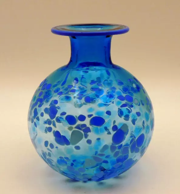 STUNNING Signed AUSTRALIAN - Studio Art Glass VASE BOWL 13cm D - Excellent