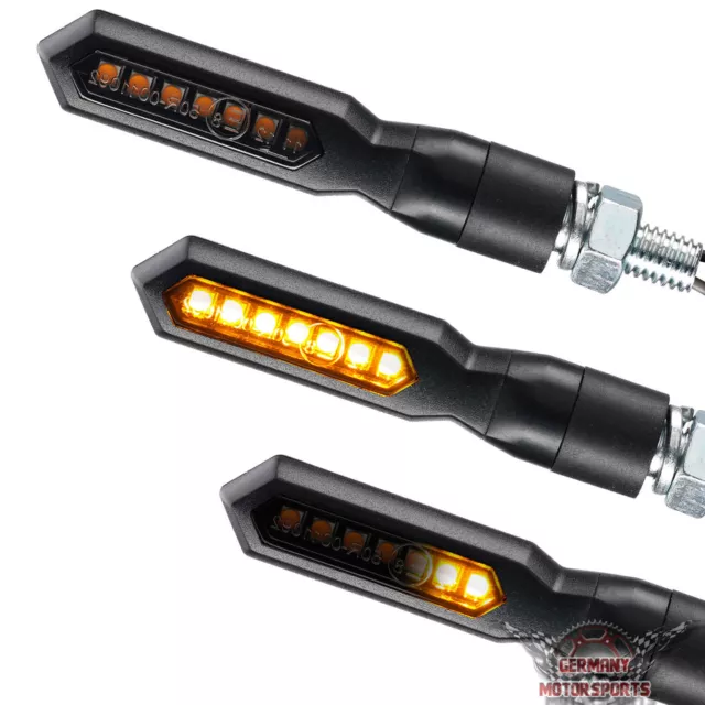 LED Mini Motorrad Blinker Miniblinker mit Lauflicht dynamisch e-geprüft schwarz