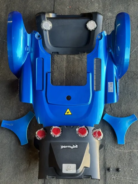Juego completo de fundas de funda de plástico azul para silla de ruedas Permobil C300