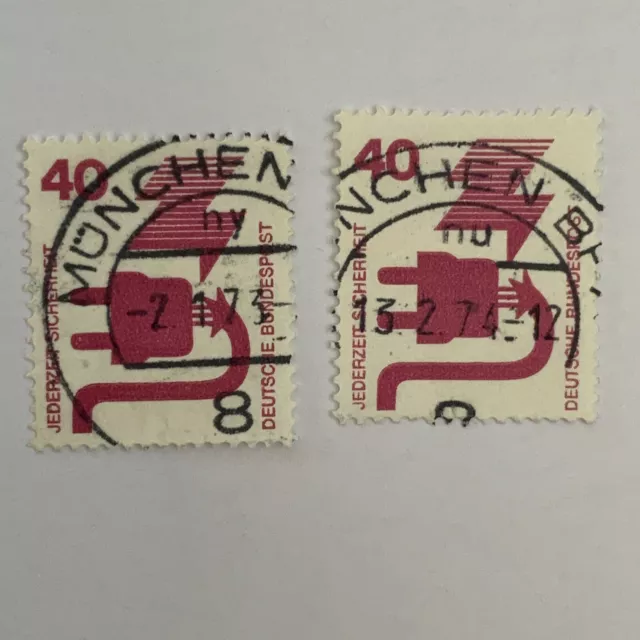 Briefmarke gestempelt Deutsche Bundespost Jederzeit Sicherheit 40 Pfennig