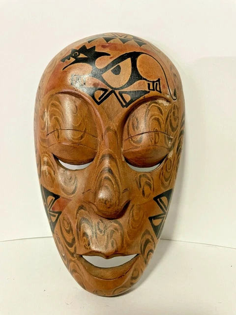 Carved Painted Wood Mask Bali - Stunning - Vintage