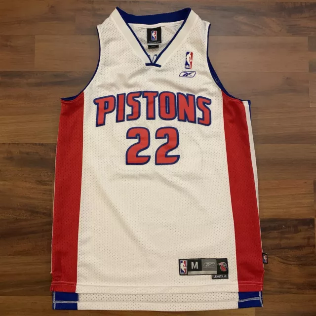 Reebok, Shirts, Vtg Reebok Detroit Pistons Tayshaun Prince 22 White  Swingman Jersey Mens Large