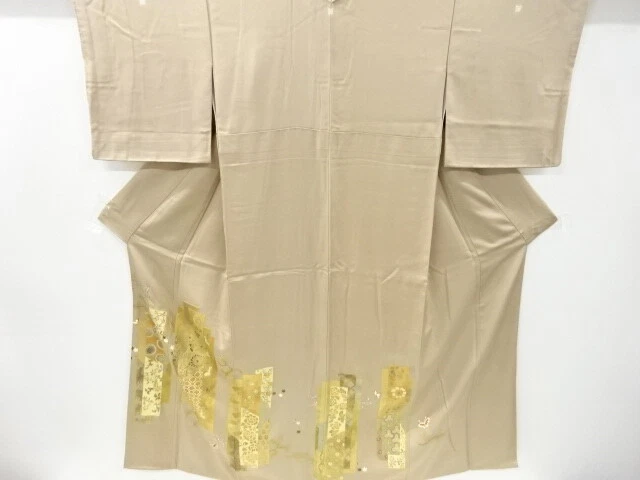 6121406: Japanese Kimono / Vintage Iro-Tomesode / Embroidery / Kinsai / Rabbits