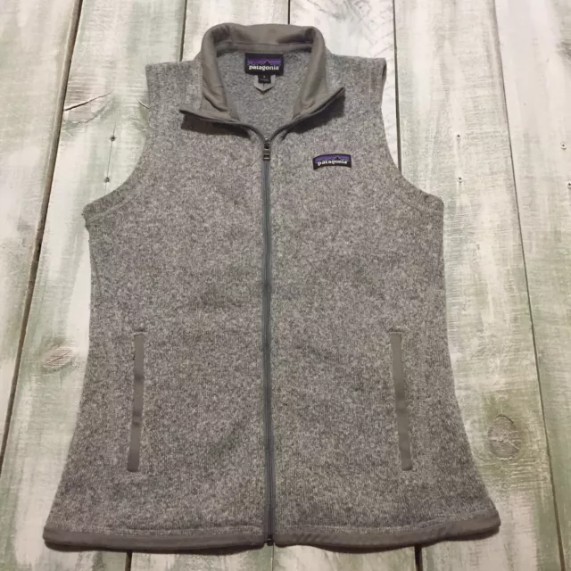 Patagonia Better Sweater Full Zip Fleece Vest Birch White Gray Women's Sz Small