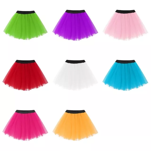 Womens 3 Layer Tulle Short Skirt 1950s Vintage Party Elastic Waist Tutu Skirt