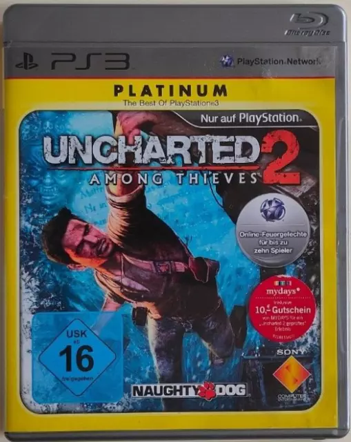 Uncharted 2 - Among Thieves (Sony PlayStation 3, 2010) gioco platino PS3