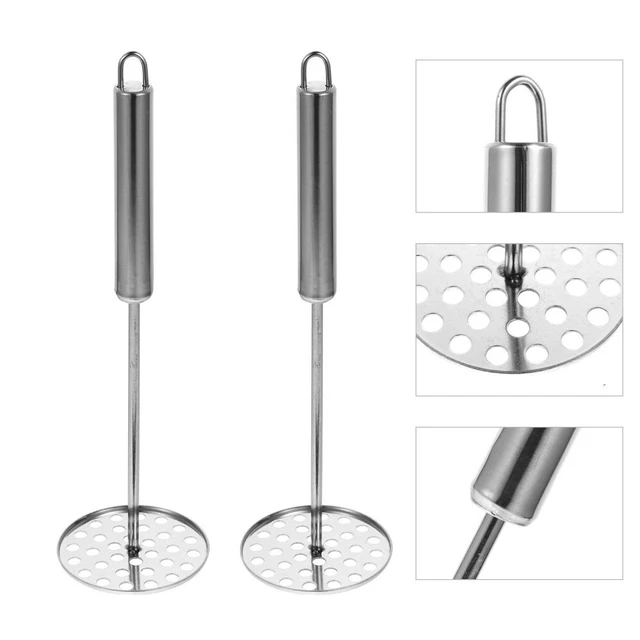 2 piezas apisonador de patatas triturador de patatas utensilios de cocina de acero inoxidable prensa bebé