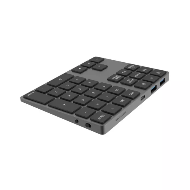 Bluetooth Keyboard Rechargeable Wireless Slim Numeric 34 Keys Aluminium